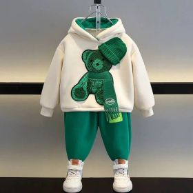 Boys' And Girls' Suit Fashionable Children's Clothing Spring And Autumn Sports Sweater (Option: Apricot-110cm)