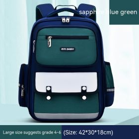 Primary School Student Schoolbag Male Grade 1-3-6 Portable Burden Alleviation Large Capacity Children's Schoolbag Backpack (Option: Green-Small Size)