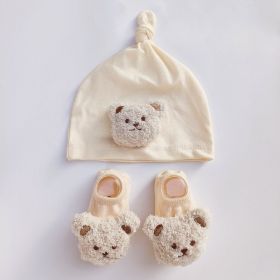 Spring Baby Boys And Girls Socks Hat Suit (Option: Beige Suit)