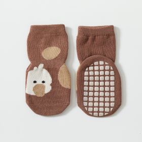 Baby Autumn And Winter Non-slip Glue Bottom Non-slip Socks Tube Socks (Option: Coffee Color-M Code)