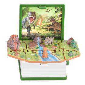 3D Dinosaur Pop-up Book Keychain Children Creative Decompression Toy (Option: Dinosaur Green)