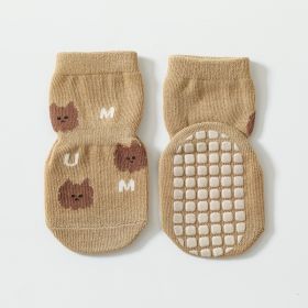 Baby Autumn And Winter Non-slip Glue Bottom Non-slip Socks Tube Socks (Option: Apricot Yellow-M Code)