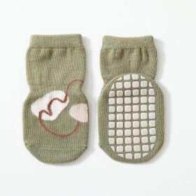 Baby Autumn And Winter Non-slip Glue Bottom Non-slip Socks Tube Socks (Option: Green-L Code)