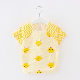 Baby Dinner Coverall Bib Spring And Autumn Long Sleeve Apron (Option: T Shirt In Yellow Chick-80cm)