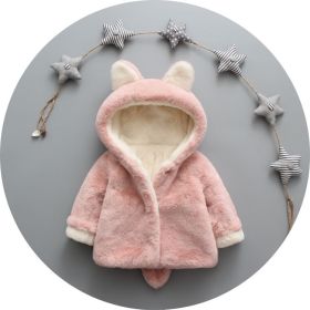 Children Thick Small Tail Faux Fur Coat (Option: Pink-120cm)