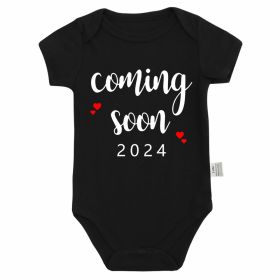 Announced Pregnancy 2024 Newborn Baby Romper Pure Cotton Rompers (Option: PF1062 Black-9 12M)